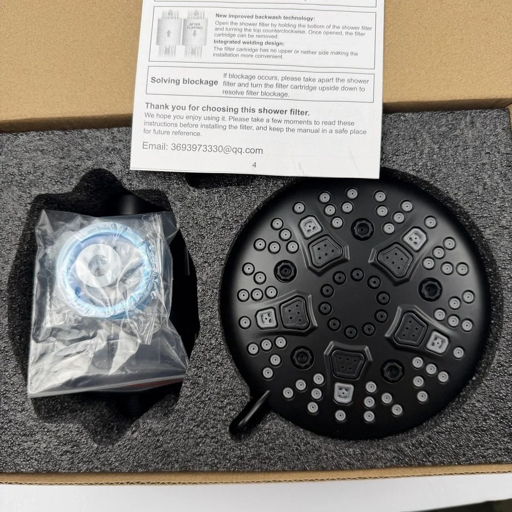 Dsvanmv Filter Shower Head Combination Matte Black Wall Mounted Shower Filter